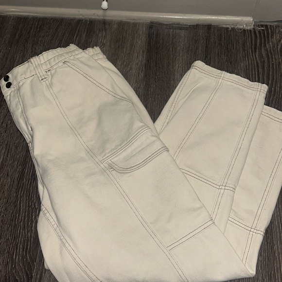 PacSun Pants - cream cargo pants